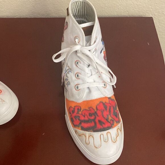 👟🛹BANGS ONE OF KIND HIGH-TOPS SKATE DESIGN SHOES 👞 - Picture 8 of 13